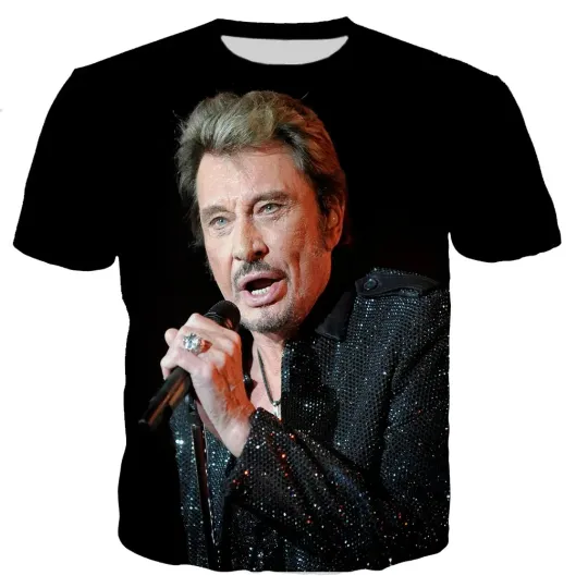 Discover 2024 Johnny Hallyday 3D Printed T-shirt