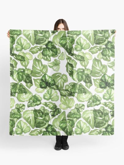 Discover Green leafs pattern | Scarf
