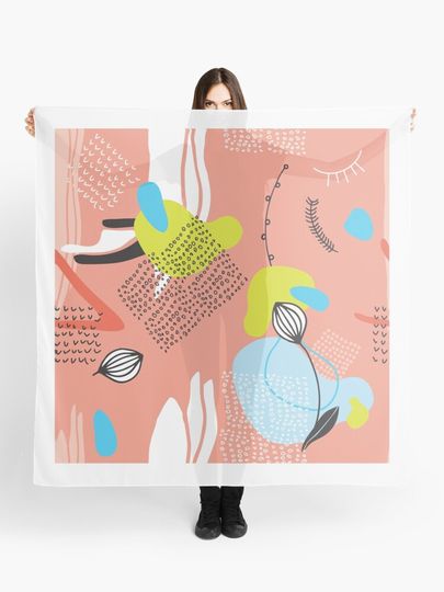 Discover Hand drawn abstract floral pattern Modern cool design | Scarf
