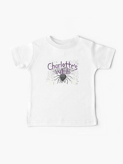 Discover Charlottes web with big black spider | Baby T-Shirt