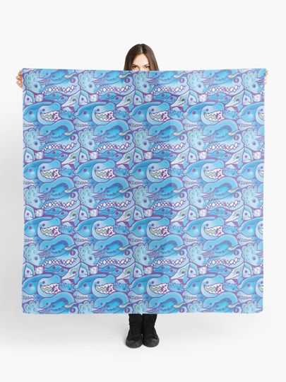 Discover Dinosaur Pattern in Blue | Scarf
