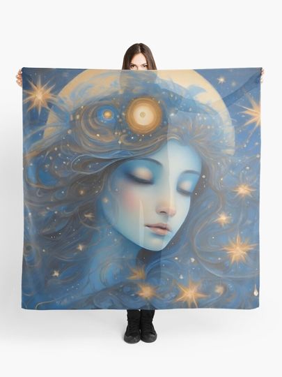 Lady Portrait Ethereal World Surreal Art | Scarf