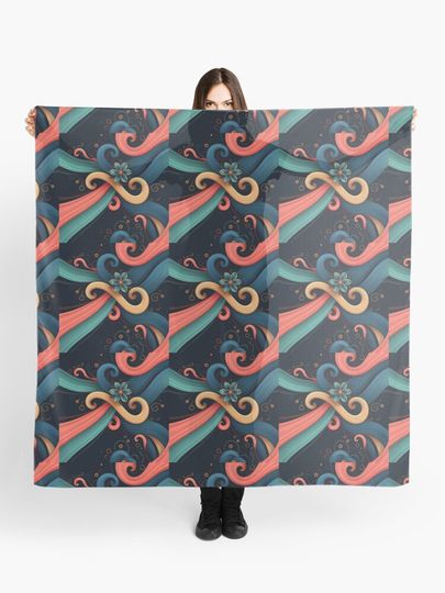 Discover a colorful design with a flower design on it | Scarf