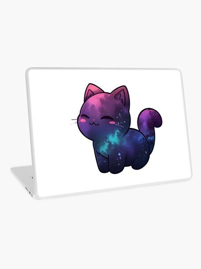 Discover Cute Galaxy Cat Watercolor Art | Laptop Skin