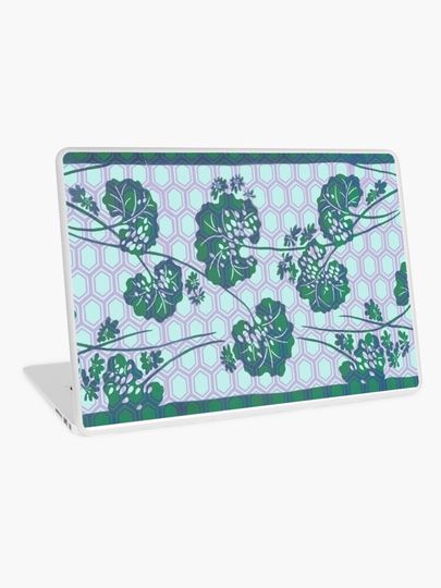 Discover Japanese Katagami Stencil Hasu Lily Pad | Laptop Skin