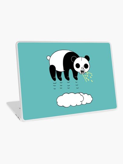 Discover Skull Panda is floating in the sky (saying something) | Laptop Skin