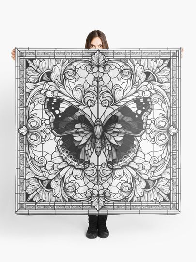 Discover Red Admiral Butterfly in Leaded Light | Scarf
