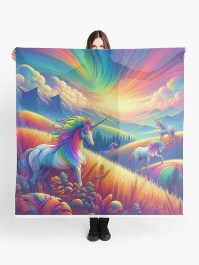 Discover Cute Unicorn Magical Creature Beautiful Fantasy Art | Scarf