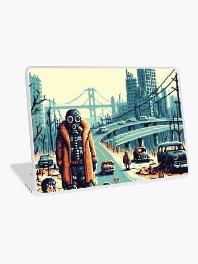 Discover Falllout 3 Destroyed City Pixel Art | Laptop Skin
