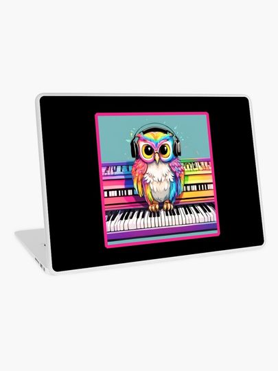 Discover Owl Headphones Funny Gifts For Music Lovers | Laptop Skin