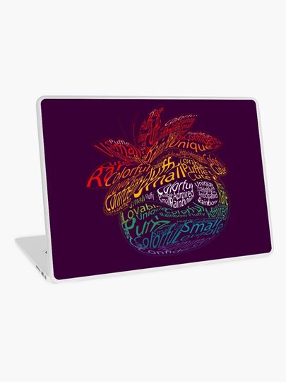 Discover Rainbow Puffle Typography | Laptop Skin