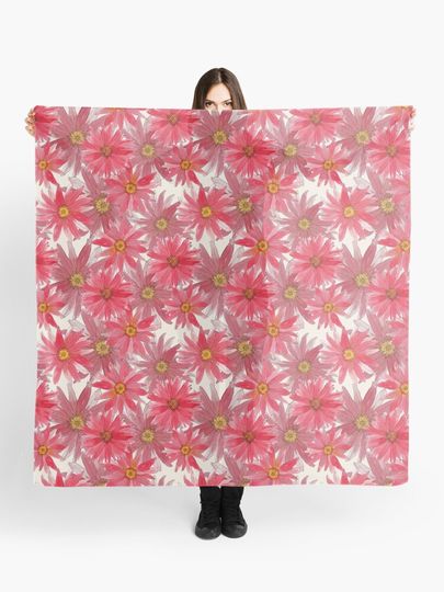 Discover Simply Gerberas: red half drop watercolor flowers | Scarf