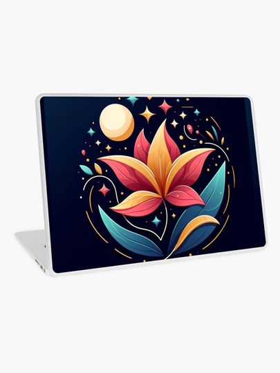 Discover a colorful design with a flower design on it | Laptop Skin