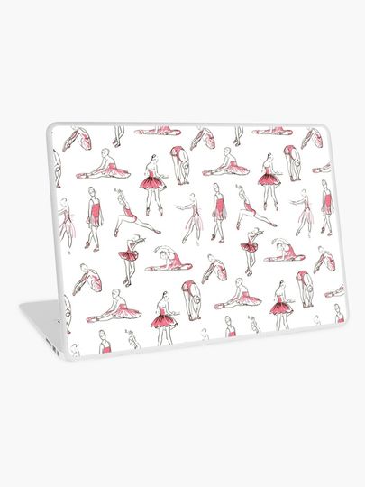 ballerina standing in a pose seamless pattern | Laptop Skin