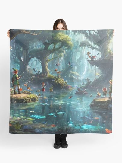 Discover A peaceful afternoon in the enchanted forest realm. | Scarf