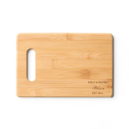 Discover Name Engraved Bamboo Wedding Monogram Cutting Board