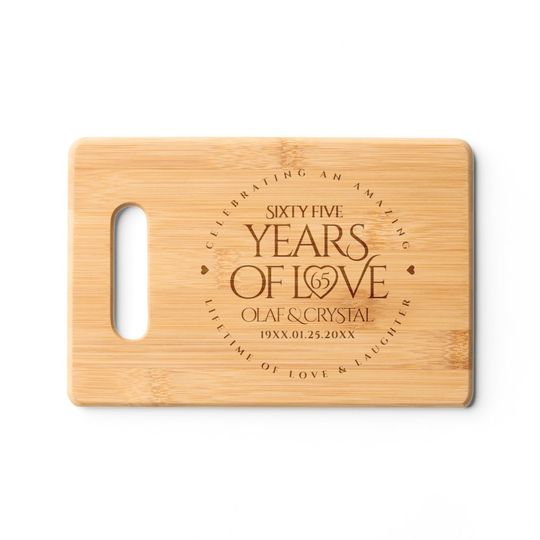 Discover Elegant 65th Blue Sapphire Wedding Anniversary Cutting Board