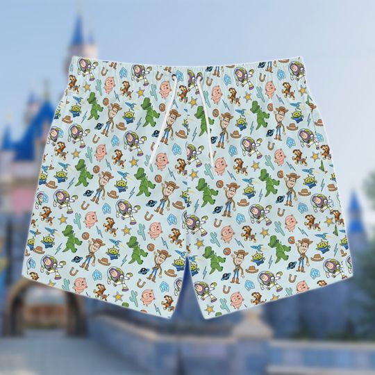 Discover Toy Movie Beach Shorts, Toy Characters Beach Shorts, Toy Movie Hawaiian Short