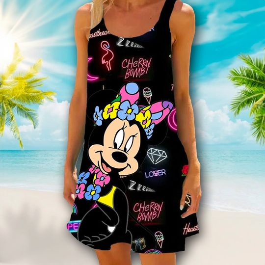 Discover Mouse Neon Light Beach Dress, Magic World Beach Dress