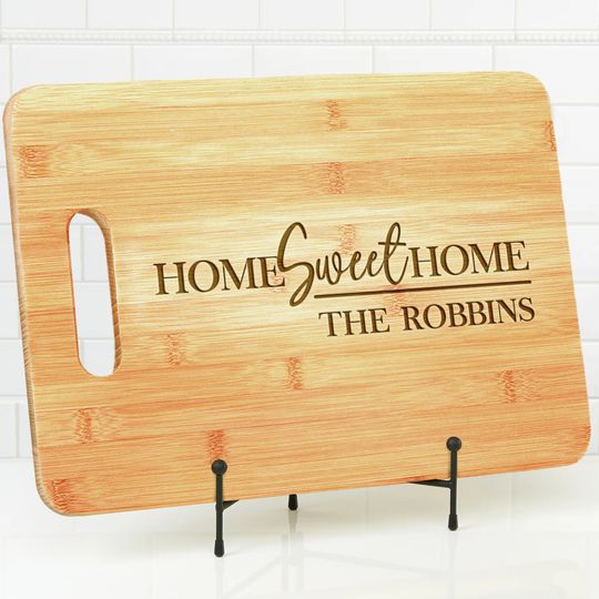 Discover Home Sweet Home Bamboo Cutting Board with Name