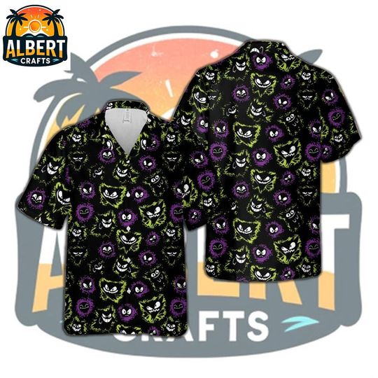 Discover Gengar Button Up Shirt, Gengar PKM Hawaiian Shirt, PKM Hawaiian Shirt