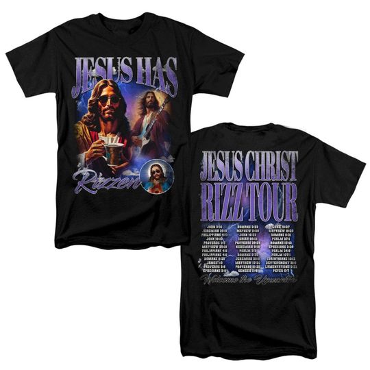 Discover Jesus Rizz Tour Merch Edition Vintage 90s Shirt, Funny Jesus Shirt