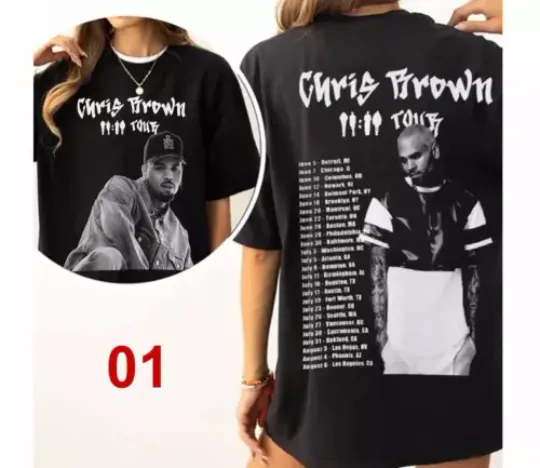Discover Chris Brown 11 11 Tour 2024 T Shirt