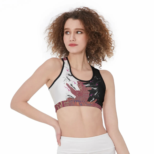 Discover Wolf Pack Sports Bra All-Over Print Sports Bra
