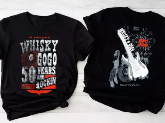 Discover Whisky A Go Go T Shirt 50th Anniversary and Guitar  Gift For All Fans