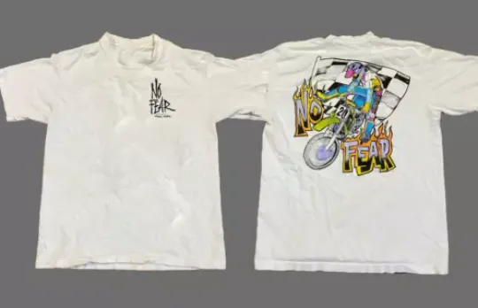 Discover Vintage Styles Made In Usa × No Fear × Vintage 90’s No Fear Dirt Bike T-Shirt