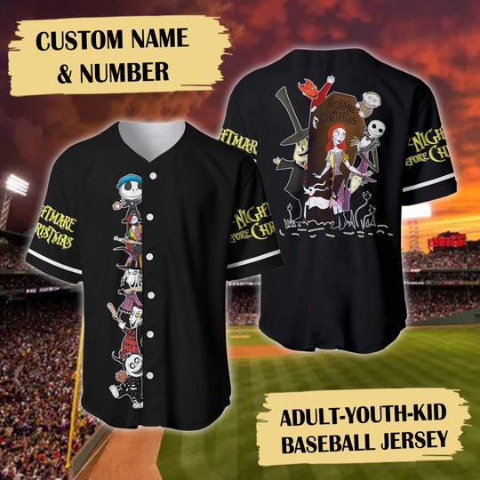 Discover Personalized Skeleton Baseball Jersey, Horror Monster Baseball Jersey Team