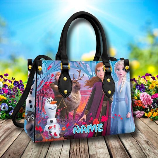 Discover Ice Princress Leather Bag, Princess Movie Bag, Cartoon Leather
