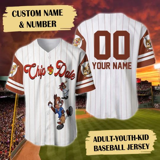 Discover Custom Name & Number Chipmunk Baseball Jersey
