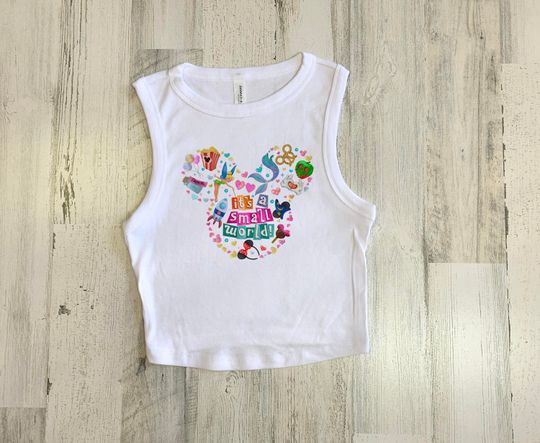 Discover Small World Crop Tank, It's a Small World Colorful Crop
