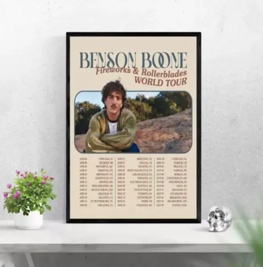 Discover Benson Boone 2024 Music Tour Poster