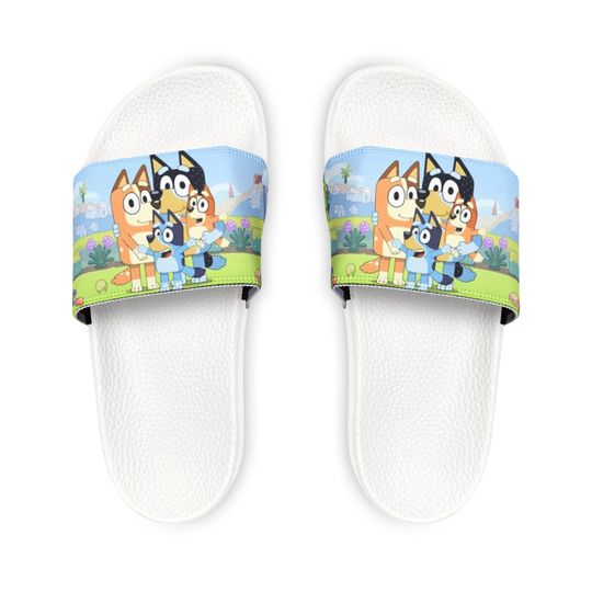 Discover Blue Dog Family Slide Sandals