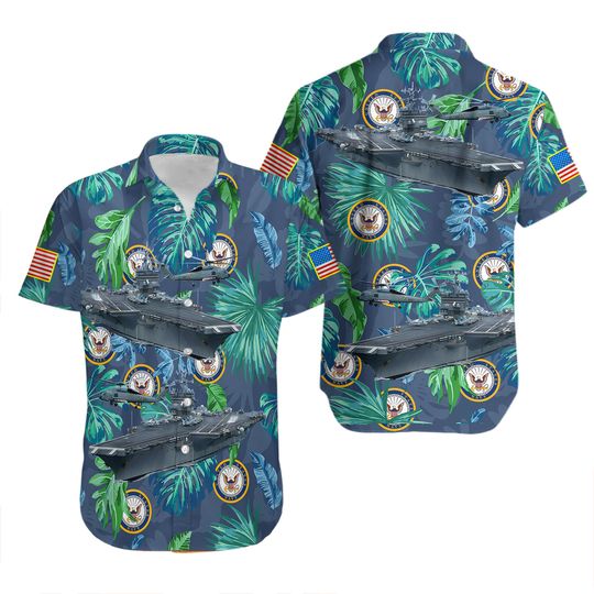 Discover Battleship American Military Style Hawaiian Shirt