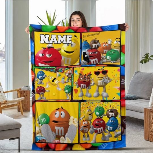 Discover Personalized M&M's World Fleece Blanket