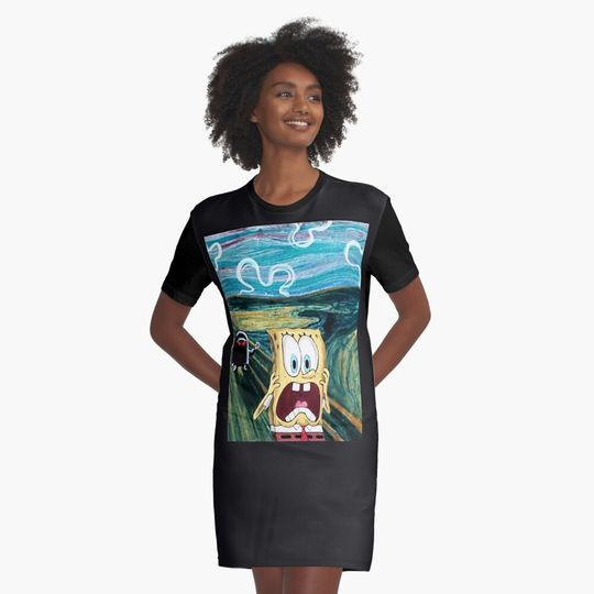 Discover Sponge bob Starry Night Funny Sponge bob Squarepants Graphic T-Shirt Dress