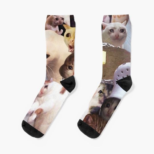 Discover Crying Cat Memes Socks
