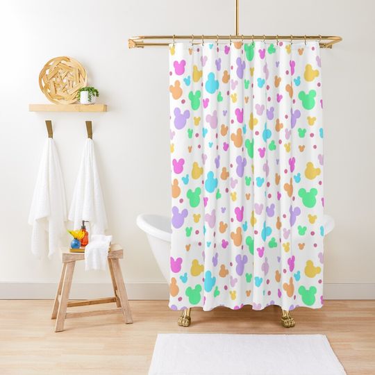 Discover Happy Whimsical scribble dots / colorful rainbow  Shower Curtain