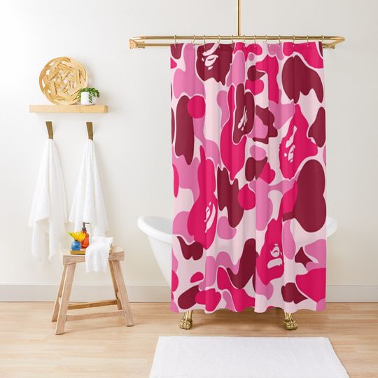 Discover Pink Ba-pe Camo Shower Curtain