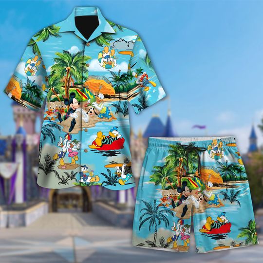 Discover Mouse And Friends 3D All Over Printed Hawaiian Shirt, Duck Couple