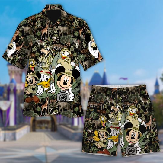 Discover Mouse Jungle Theme 3D All Over Printed Hawaiian Shirt
