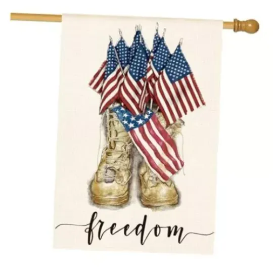 Discover 4th of July Patriotic House Flag Double Sided Outside House