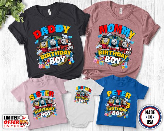 Discover Personalized Train Birthday Boy Shirt, Thomas The Train Birthday Shirt