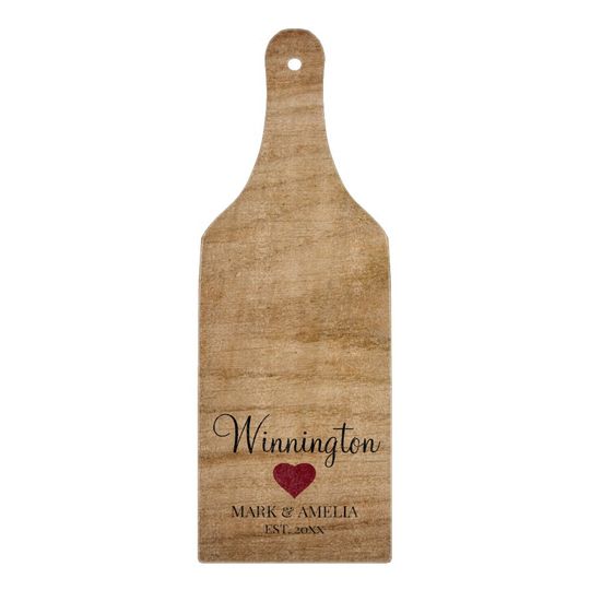 Discover Rustic Wood Family Est Wedding Date Red Heart Cutting Board