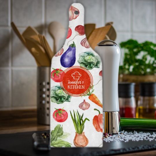 Discover Watercolor Vegetables Kitchen  Custom Cutting Board with Handle