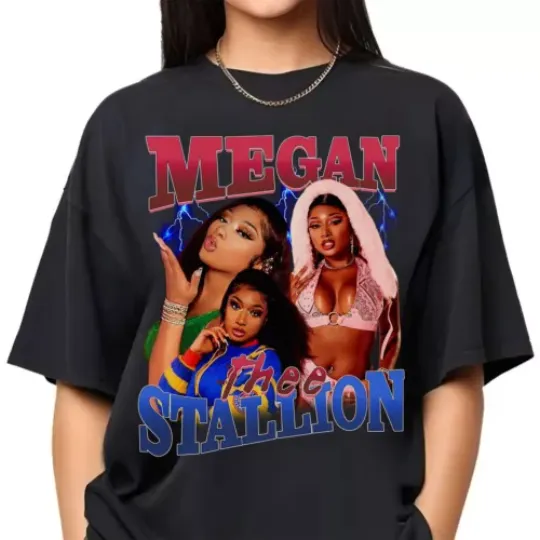 Discover Vintage Megan Thee Stallion 90s Shirt  Rapper Megan Thee Stallion Bootleg Shirt