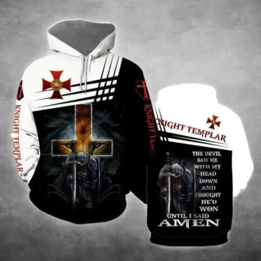 Discover Knight Templar All Over Print For Men & Women 3D HOODIE Christmas Gift